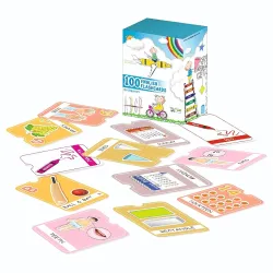 VantageKart 100 Flash Cards for Kids Learning | Preschool & Toddler Educational Cards | Alphabets, Numbers, Colours, Shapes, Body Parts & Days | English Learning Toy for Nursery, LKG, UKG