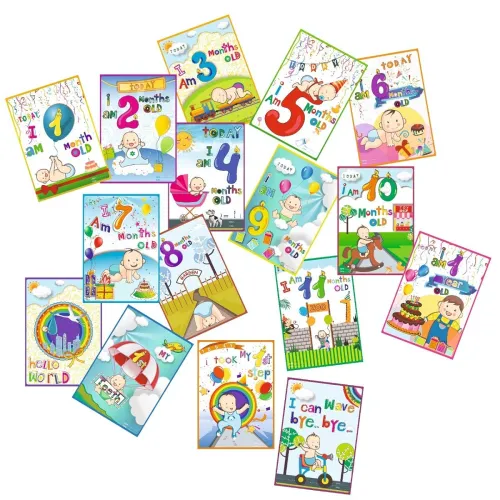 Image of VantageKart Newborn Baby Monthly Milestone Cards Set of 16 