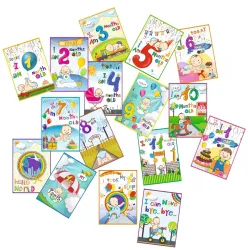 VantageKart Newborn Baby Monthly Milestone Cards Set of 16 