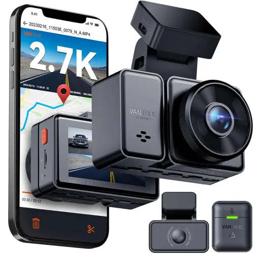 Image of Vantrue E2 Dash Cam Front and Rear with Voice Control,