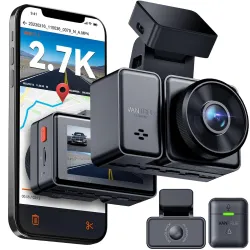 Vantrue E2 Dash Cam Front and Rear with Voice Control,