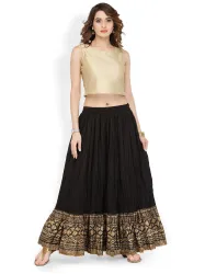 Varanga Black Gold Pure Cotton Skirt