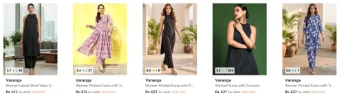 Image of Varanga Women's Kurta Sets upto 90% Discount