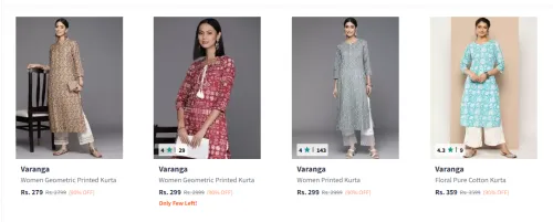 Image of Varanga Women's Kurtas from ₹279