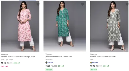 Image of Varanga Women's Kurtas @ Starting ₹568