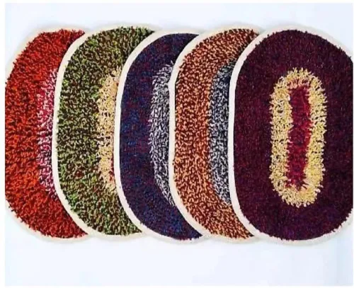 Image of varsha tex Cotton Floor Mat (Multicolor, Pack of 5, Medium)