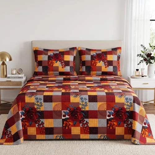 Image of VAS COLLECTIONS 200 GSM Double Bedsheet with 2 Pillow Covers