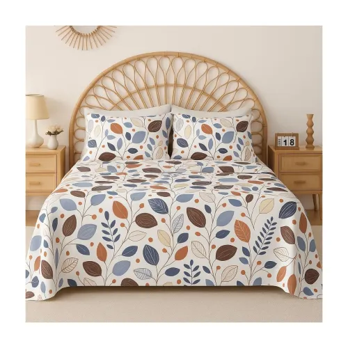 Image of VAS COLLECTIONS 210 TC Cotton Double Bedsheet with 2 Pillow Covers 