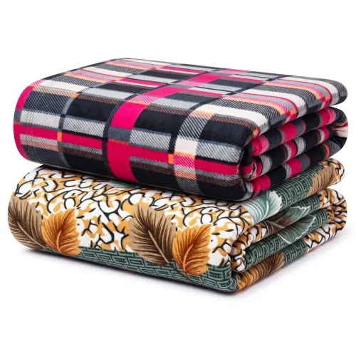 Image of VAS COLLECTIONS 220 GSM Ultra Soft Flannel Blanket Set of 2