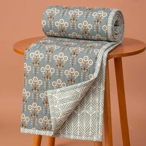 Image of VAS COLLECTIONS 280 GSM Reversible Cotton Dohar for Single Bed