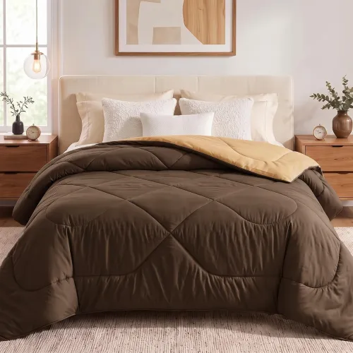Image of VAS COLLECTIONS Reversible Solid Comforter Double Bed