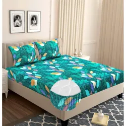 VAS Premium Cotton Elastic Fitted Bedsheet Set