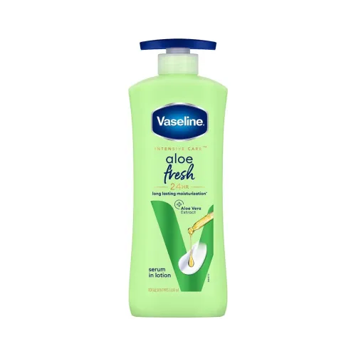 Image of Vaseline Aloe Fresh Body Lotion, 24 HR Long Lasting Moisturisation with Aloe Vera extract and Menthol, 600ml