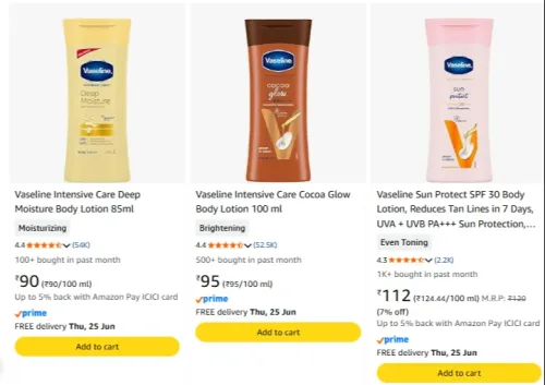 Image of Vaseline Aloe Fresh Body Lotion STARING ₹90