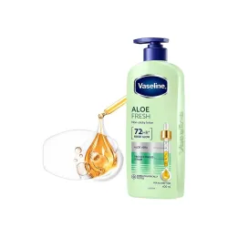 Vaseline Aloe Fresh Body Lotion,24 HR Long Lasting Moisturisation with Aloe Vera