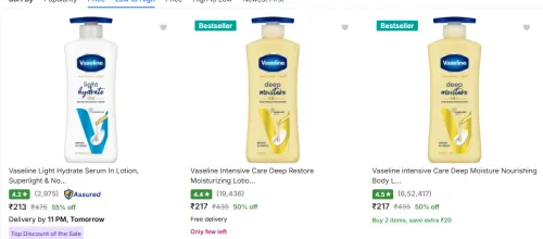 Image of Vaseline Beauty And Grooming Proudect Up-to 85% Discount