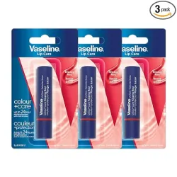 Vaseline Colour+Care Kissing Red Tinted Lip Balm Stick 3g (Pack of 3)