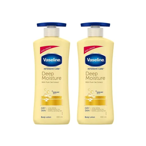 Image of Vaseline Intensive Care Deep Moisture Nourishing Body Lotion 400 ml, Daily Moisturizer for Dry Skin, Gives Non-Greasy, G