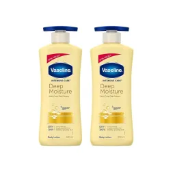 Vaseline Intensive Care Deep Moisture Nourishing Body Lotion 400 ml, Daily Moisturizer for Dry Skin, Gives Non-Greasy, G