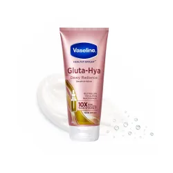 VASELINE Gluta Hya Dewy Radiance Body Lotion, 330 ml, for Dewy Glowing Skin from 1st Use, with Glutathione, Hyaluron & N