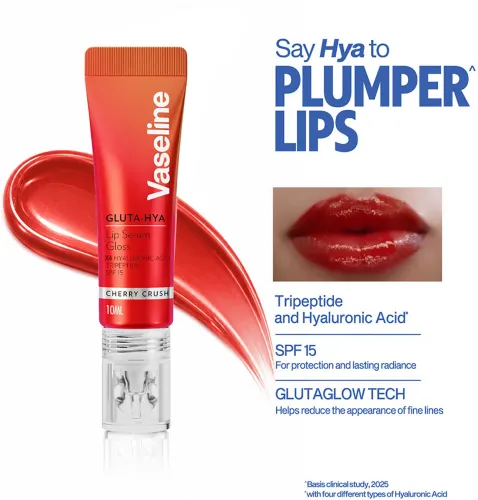 Image of Vaseline Gluta-Hya Cherry Crush Lip Serum Gloss, SPF15