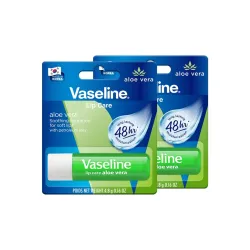 Vaseline Lip Care Aloe Vera Lip Balm Stick 4.8g (Pack of 2)