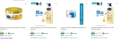 Image of Vaseline Moisturizer at minimum 51% Discount