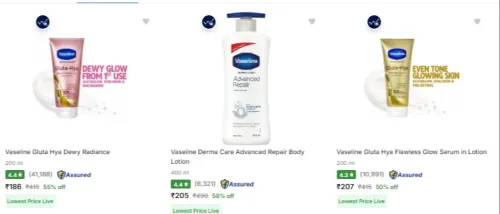 Image of Vaseline Moisturizer Lotion starting ₹186 