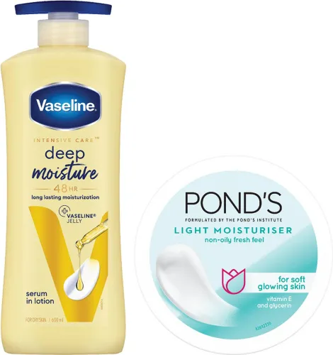 Image of Vaseline + Ponds Deep Moisture Serum In Lotion + Light Moisturiser  (800 ml)