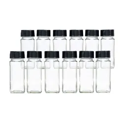 Vasukie Square Glass Salt & Pepper Shaker Set (12 Pcs, 120ml)