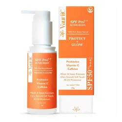VauriiC Sunscreen Lotion SPF-50 PA+++ 100 ml | For Broad Spectrum | UVA & UVB Protection | No White Cast | Blue Light Pr