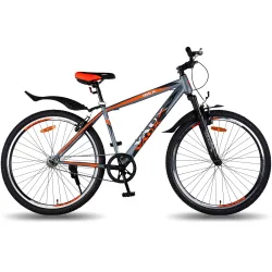 Vaux Ibex 27.5T MTB Cycle for Men with Front Suspension & V-Brakes, Single Speed Bicycle for Adults with 18\' Hi-Ten Steel Frame, Double Alloy Rims & Ralson Tyres, Age Group 13+ Years(Grey)