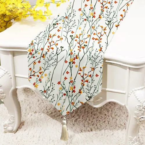 Image of BRICK HOME Floral Poly Cotton Table Runner – 13 x 72 in (6 Seater)