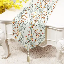 BRICK HOME Floral Poly Cotton Table Runner – 13 x 72 in (6 Seater)