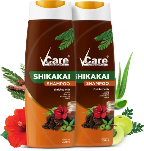 Image of Vcare Shikakai Shampoo (Pack of 2)  (400 ml)