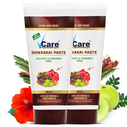 Image of VCare Shikkakai Paste For Hair Wash- 150gm (Po2)