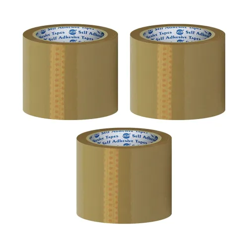 Image of VCR Self Adhesive Brown Cello Tape -35 Meters 3 Rolls Per Pack