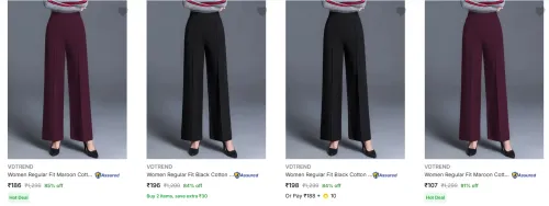 Image of Vdtrend Women's Trousers upto 91% Discount