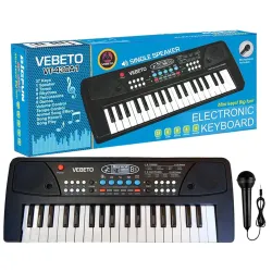 VEBETO Kids Piano Keyboard with Mic (1 Year Warranty) 37 Keys 8 Rhythms 8 Tones 6 Demos Portable Electronic Keyboard Toy