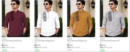 Image of Vebnor Men's Kurtas at minimum 70% Discount