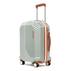 uppercase Vector (Cabin) 55cm, Sustainable Trolley Bag, Hardsided Anti-Scratch 8 Wheel Double Spinner Luggage, TSA Lock & Anti-Theft Zippers, Suitcase for Unisex, 2000 Days Warranty (Green)