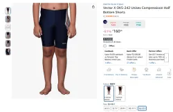Vector X OKS-242 Unisex Compressioon Half Bottom Shorts
