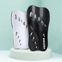 Vector X V2 Football Protection Shin Guard/Shinpad | Durable | Lightweight (S, Black)