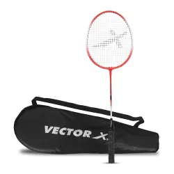 Vector X VXB-150 Badminton Racquet (1 PC Racquet + Full Cover, Red)