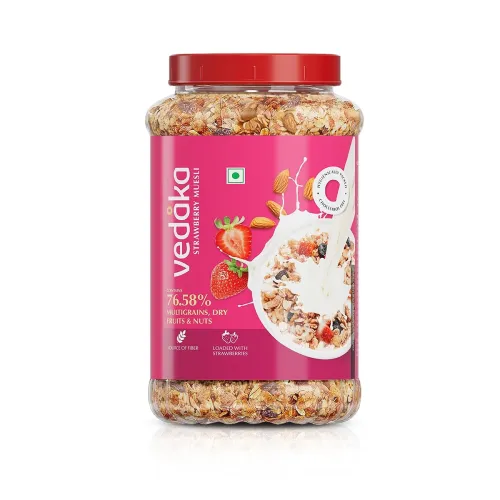 Image of Vedaka Strawberry Muesli 1kg Dry Fruits Multigrains Fiber