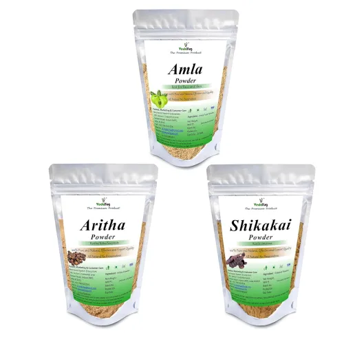 Image of VY VedaYug Amla, Reetha, Shikakai Powder Combo Powder Pack for Hair Care | Hair Pack Combo for Cleansing & Hair Conditio
