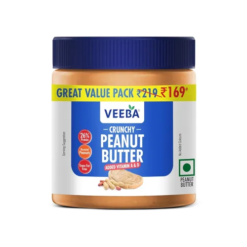 Image of Veeba Peanut Butter Crunchy | High Protein | Naturally Gluten Free | Vegan | No Added Preservatives | Added Calcium, Iro