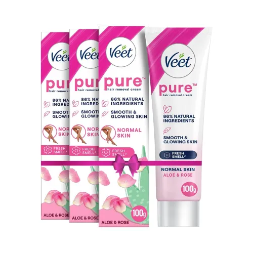 Image of Veet Pure Hair Removal Cream for Women Normal Skin 100g Pack of 3