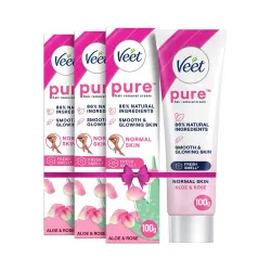 Veet Pure Hair Removal Cream for Women Normal Skin 100g Pack of 3