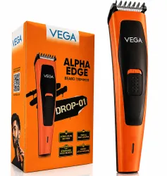 VEGA Alpha Edge Beard Groomer for Men with 4 Comb, USB C-Type Charger